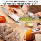KnifeSaga Kitchen Knife Set 14 Piece Premium Japanese High Carbon Stainless Steel Knife Block Sets with Built-in Sharpener, Razor Sharp Knives Set for Kitchen, Quality Acacia Wood Block Knife Set