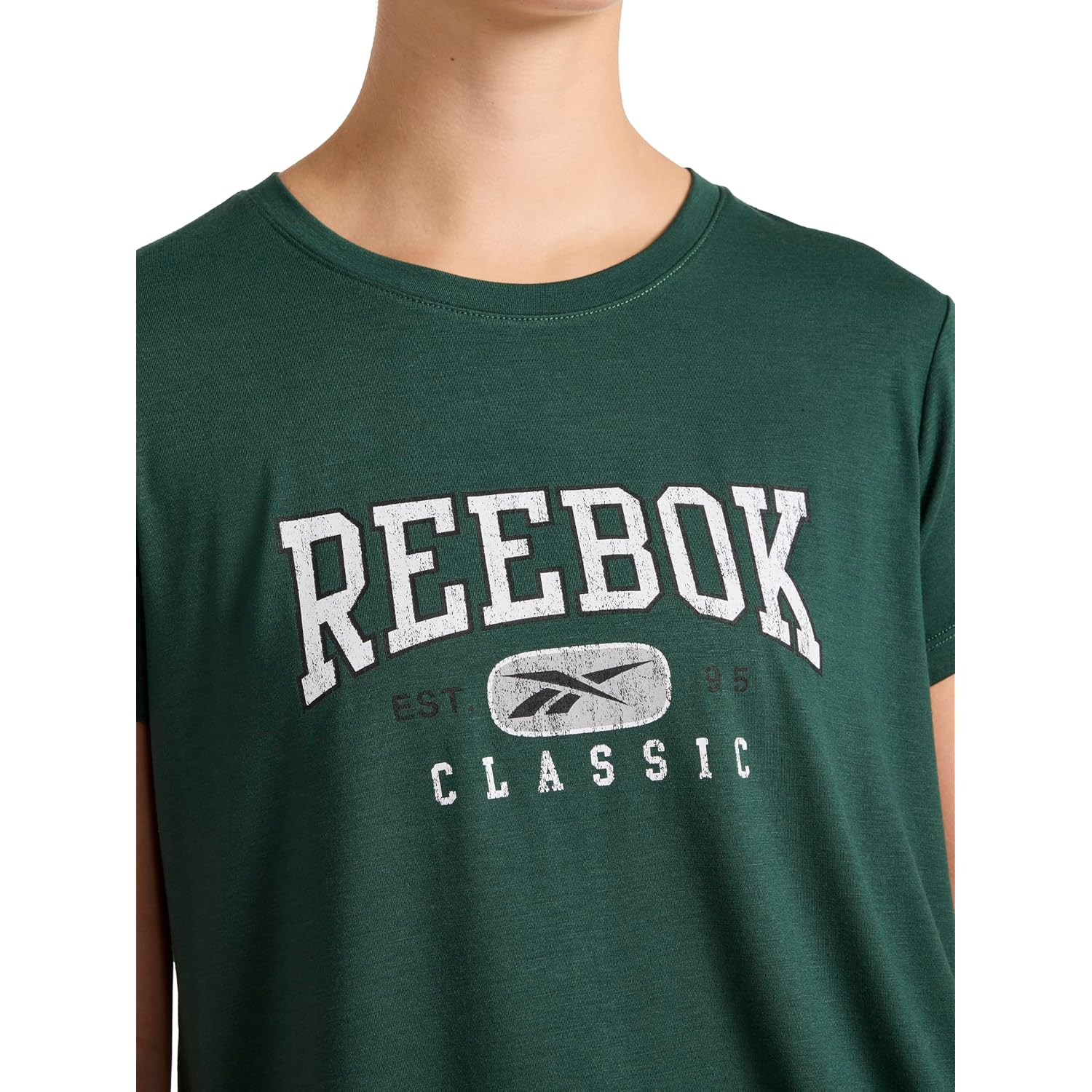 Reebok Women'S Classic Athletic Graphic Crewneck Cropped T-Shirt