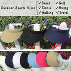 3 Pack Sports Sun Visor Hat Women Men Adjustable Clip On Visors Outdoor Golf Beach Cap