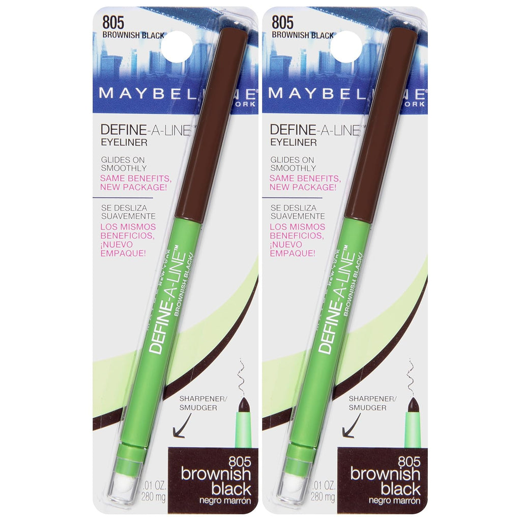 MAYBELLINE Define-A-Line Eyeliner, Brownish Black (Pack of 2)