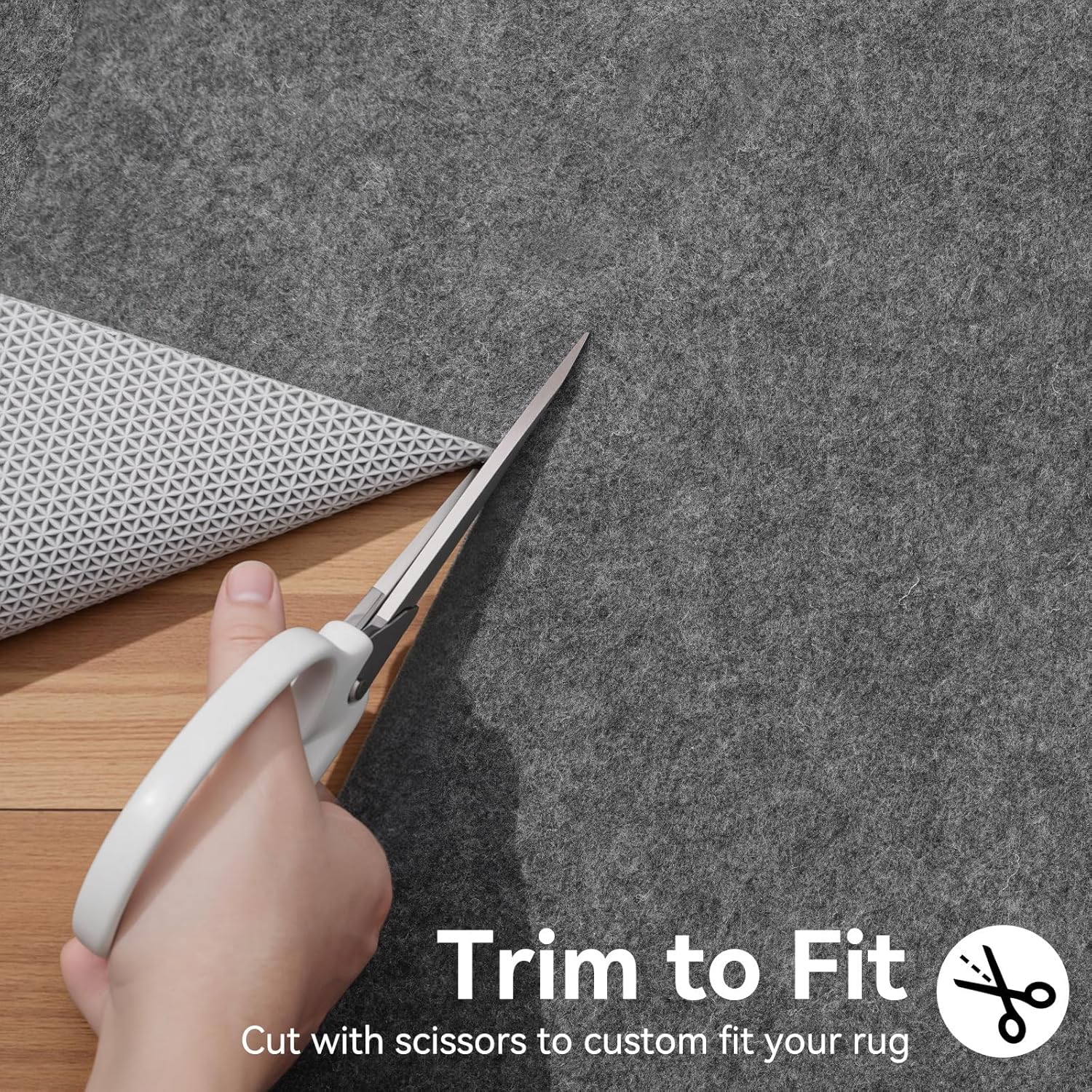 Songrey Non Slip Rug Pad Gripper 8 x 10 Ft, Thick Felt Fabric with Anti Skid Backing, Carpet Pad for Hardwood Floors, Keep Area Rugs in Place and Safe
