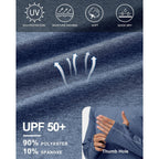 Roadbox Mens Upf 50+ Fishing Shirts, Long Sleeve Uv Sun Hoodie, Hiking Running Swim Athletic Workout Shirt