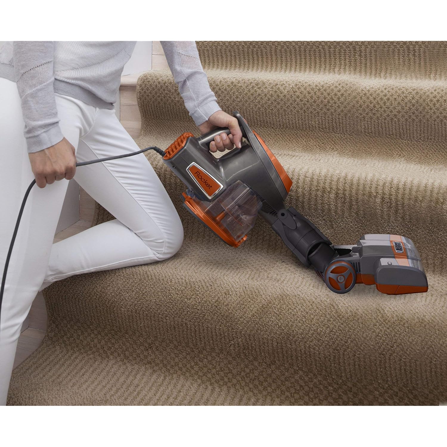Shark Rocket Hv302 Ultra-Light Corded Bagless Vacuum For Carpet And Hard Floor Cleaning With Swivel Steering, Orange (Renewed)