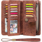 FALAN MULE Wallets for Women Trifold Wristlet Wallets Large Capacity RFID Blocking Ladies Purse Credit Card Holder