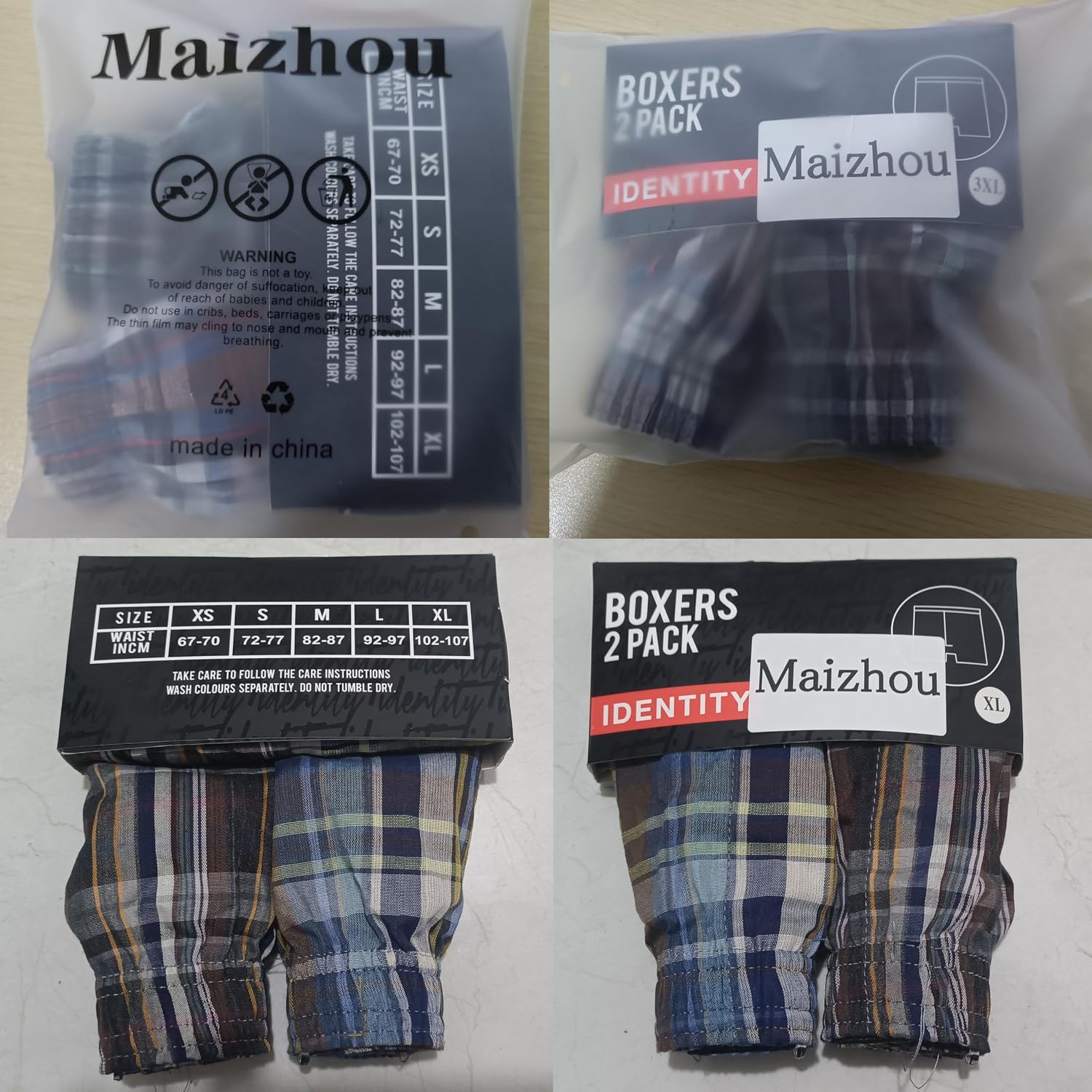 Men'S Underwear Boxers 2-Pack, Cotton Woven Underwear, Shorts Assorted Colors Boxers For Men Random 2 Pcs/Set