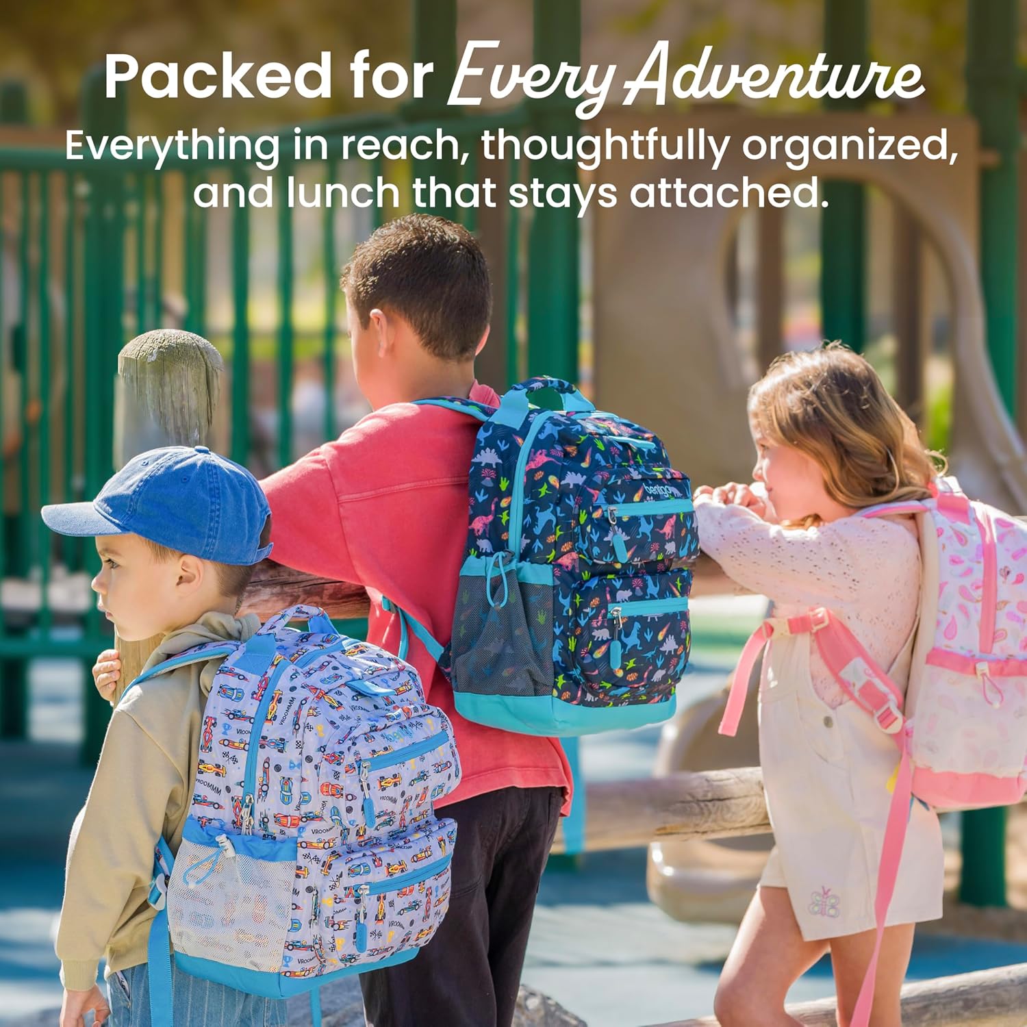 Bentgo Kids Print Durable & Water-Resistant Backpack | Lightweight 14” Backpack For School, Travel, & Daycare, Ages 4+, & Loop For Lunch Bag (Puppy Love)