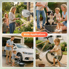 Retractable Rubber Hybrid Garden Hose Reel, 1/2"X100Ft Wall Mount | Anti-Freeze, Kink-Free Premium Rubber Hybrid Hose, 24-Month Warranty, 9-Pattern Sprayer, Any-Length Lock, Slow Auto-Return.