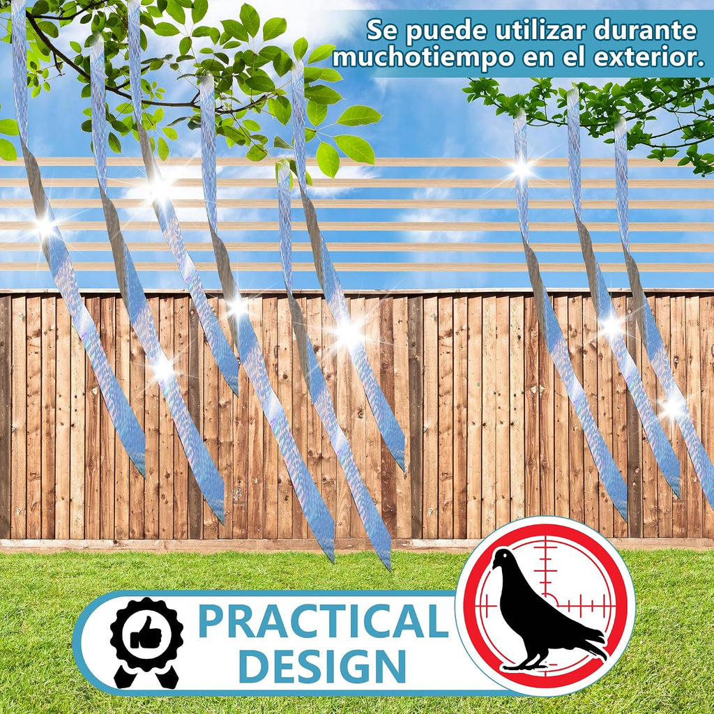 Bird Scare Tapes 262Ft*1 Reflective Flash Tape For Birds, Bird Scare Device Double Side Ribbon Scare Birds Away For House, Garden, Yard, Orchard, Patio, Outdoor