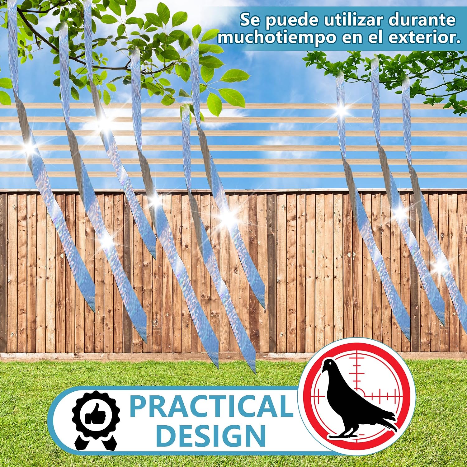 Bird Scare Tapes 262Ft*1 Reflective Flash Tape For Birds, Bird Scare Device Double Side Ribbon Scare Birds Away For House, Garden, Yard, Orchard, Patio, Outdoor