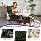 Maxyoyo Accent Chair With Ottoman Adjustable Backrest, Tufted Living Room Chair Upholstered Lounge Chair With Footrest Set, Modern Chair Cozy Reclining Chair For Reading Room, Green