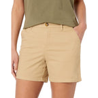 Women's Mid-Rise Slim-Fit 5 Inch Inseam Khaki Shorts (Available in Straight and Curvy Fits)