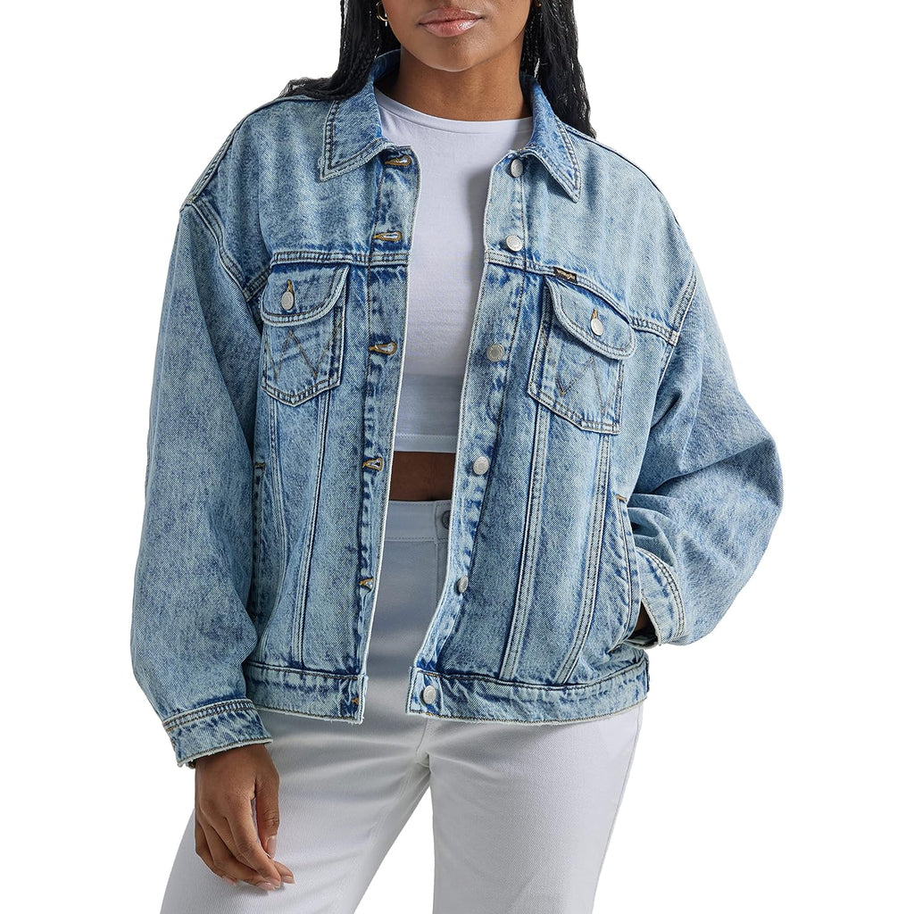 Wrangler Women'S Relaxed Fit Girlfriend Denim Jacket