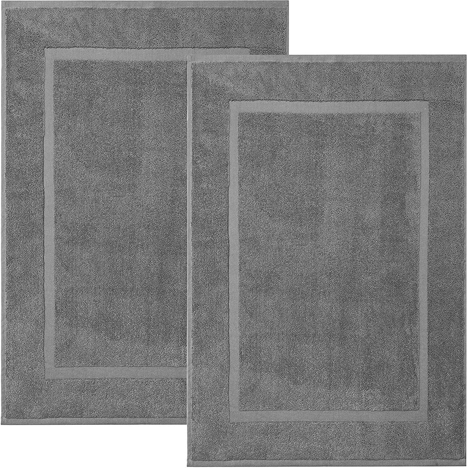 Kahaf Collection Bath Mat Floor Towel Set - Absorbent Cotton Hotel Spa Shower/Bathtub Mats [Not A Bathroom Rug] 22"X34" Pack Of 2