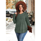 WIHOLL Long Sleeve Shirts for Women 2026 Fall Sweaters Lightweight Casual Tunic Tops Loose Fit Winter Clothing S-2XL