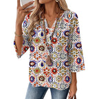 Akewei Womens 3/4 Sleeve Tops V Neck Linen Blouse Button Down Shirts For Women Dressy Casual 2026