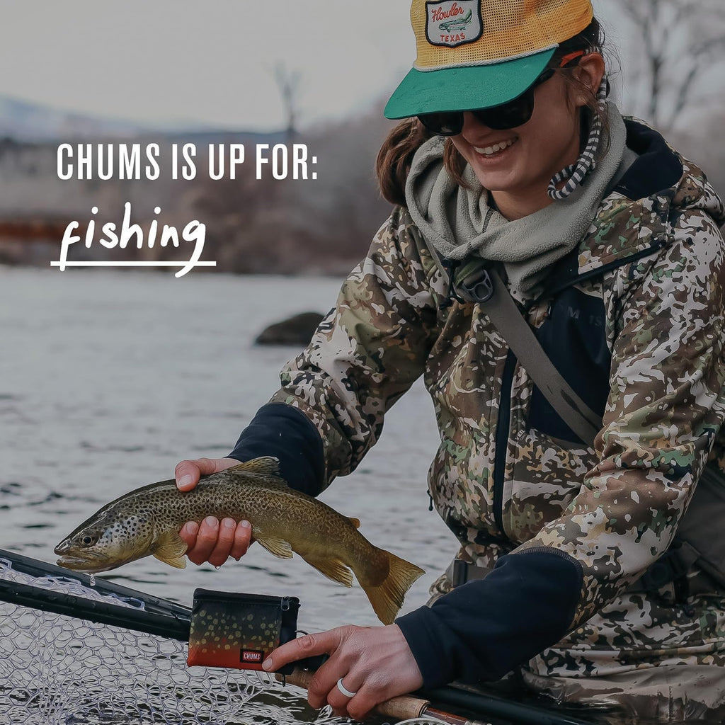 Chums Surfshorts Wallet - Solid Colors Collection, Lightweight Slim Wallet With Rfid Blocking Card & Clear Id Window - Zippered Minimalist Wallet W/Key Ring