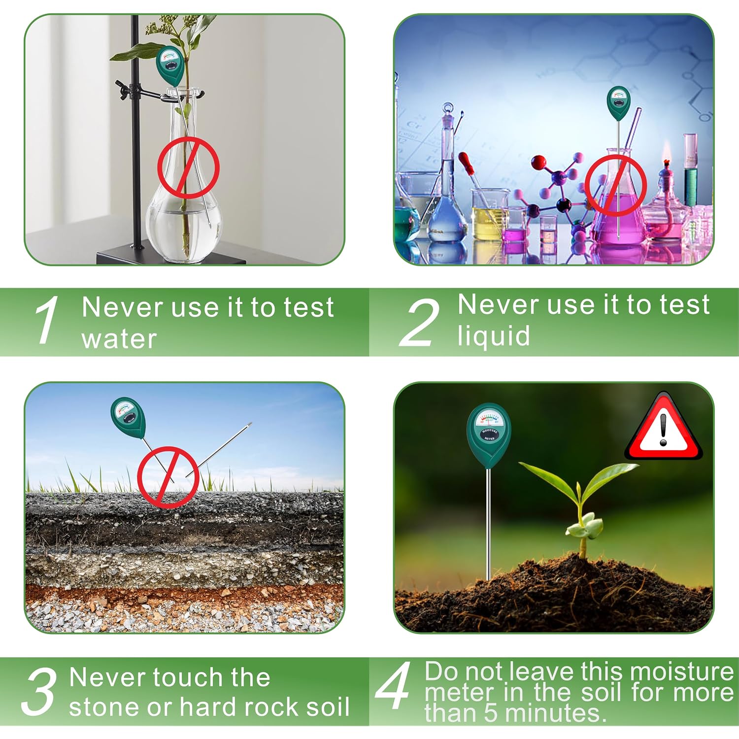 Long Probe Deep Use Soil Moisture Meter, Water Monitor Indicator Sensor, Hygrometer For Outdoor Indoor Large Pot Plants, Flower, Gardening, Farming