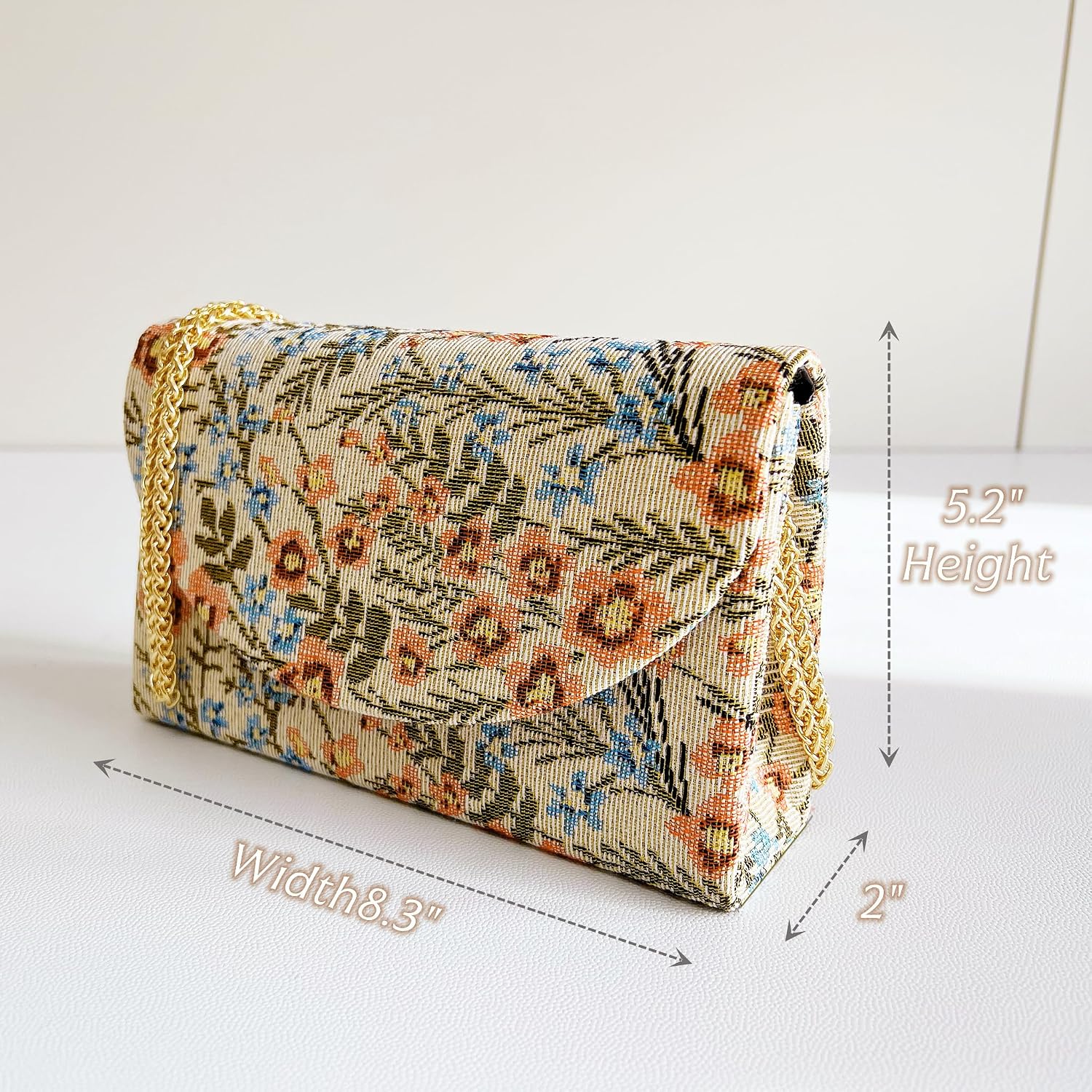 Floral Clutch Purses For Women, Small Evening Wedding Shoulder Handbags