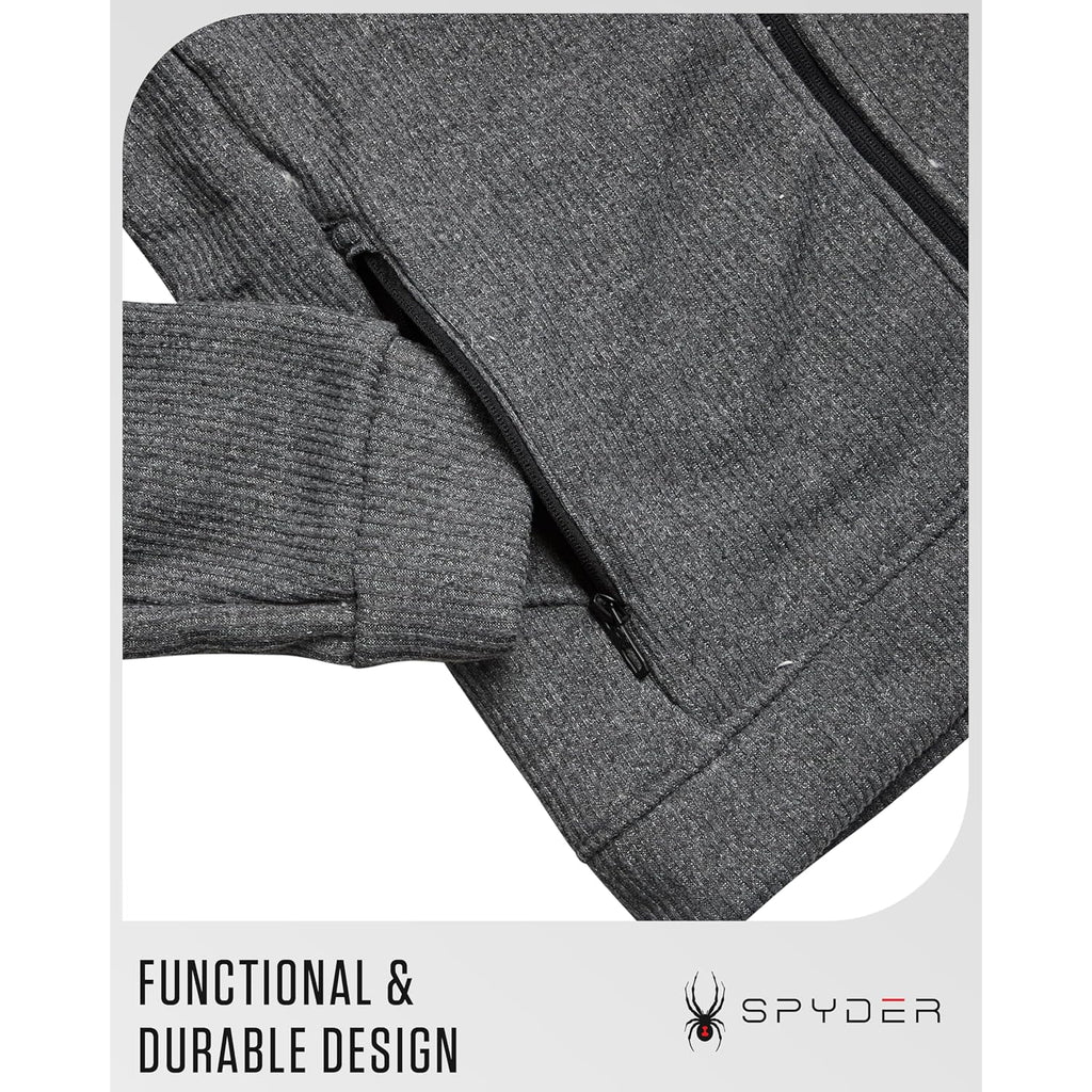 Spyder Mens Zip Up Hoodie Sweatshirt - Heavyweight Sherpa Fleece Lined Soft Extra Warm Cozy Hoodies For Men