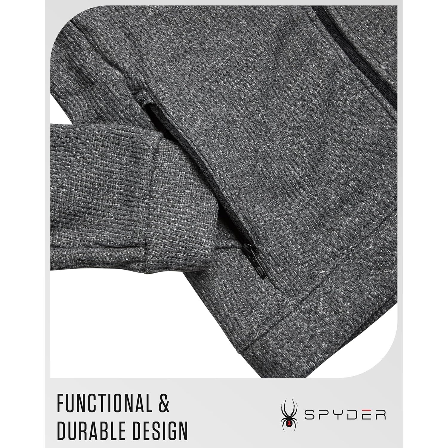 Spyder Mens Zip Up Hoodie Sweatshirt - Heavyweight Sherpa Fleece Lined Soft Extra Warm Cozy Hoodies For Men