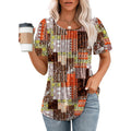 OFEEFAN Womens T Shirts Short Sleeve Pleated Dressy Casual Scooped Neck Summer Tops Blouses