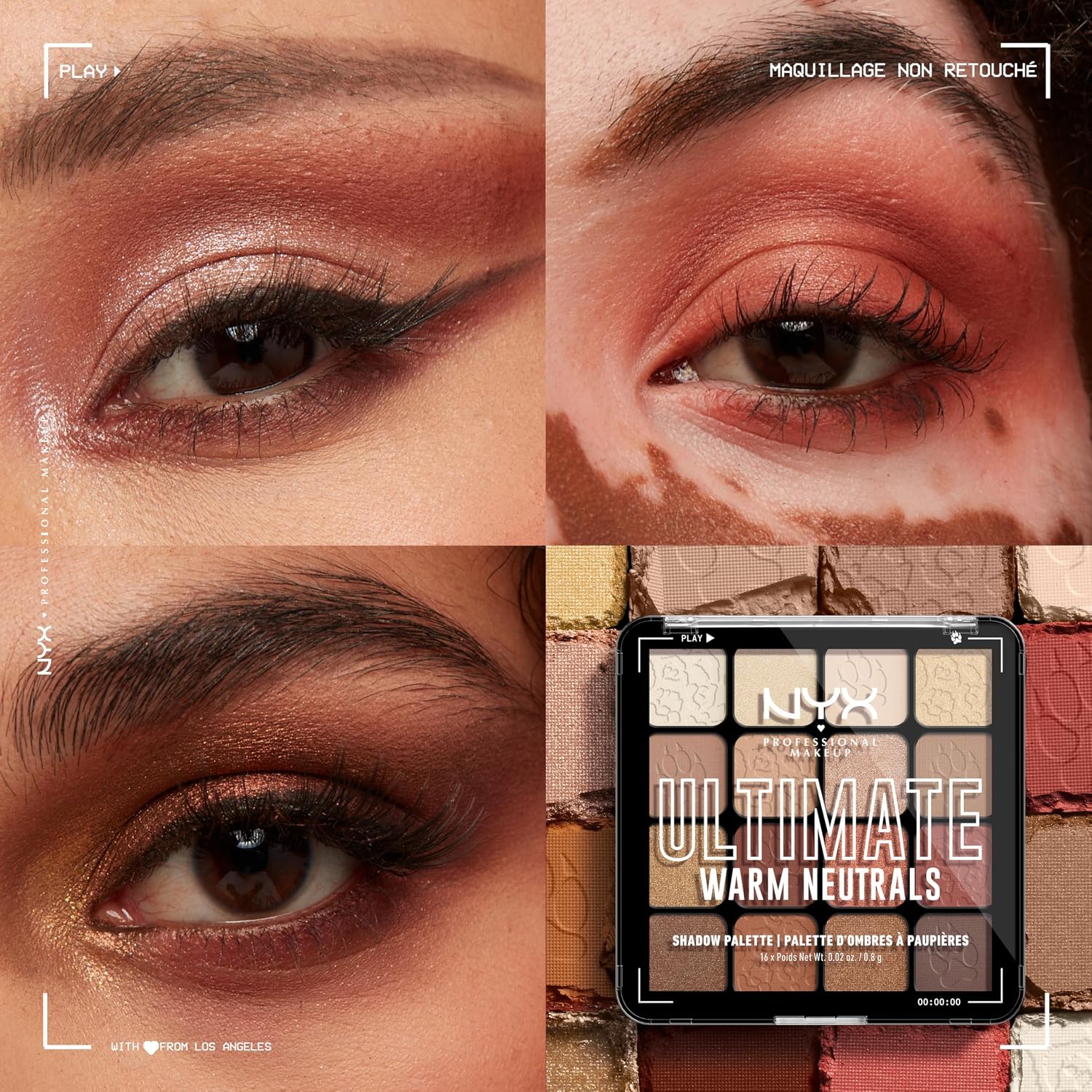 Nyx Professional Makeup Ultimate Shadow Palette, Eyeshadow Palette - Warm Neutrals