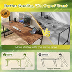 55 Inch Computer Desk, Home Office Desk With Spacious Desktop, Rustic Brown