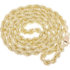 Solid 14k Gold Rope Chain - Thin Rope Link Chain Necklace - Mens and Womens Jewelry Made with Hypoallergenic Yellow 14 Karat Gold