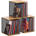 Dmevkic 3 Cube Vinyl Record Storage Diy Stackable 120-150 Records Visualize Album Storage Record Storage Crate