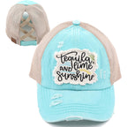 Funky Junque Ponytail Hats For Women - Funny Baseball Cap With Sayings, Criss Cross Back High Pony Adjustable Hat