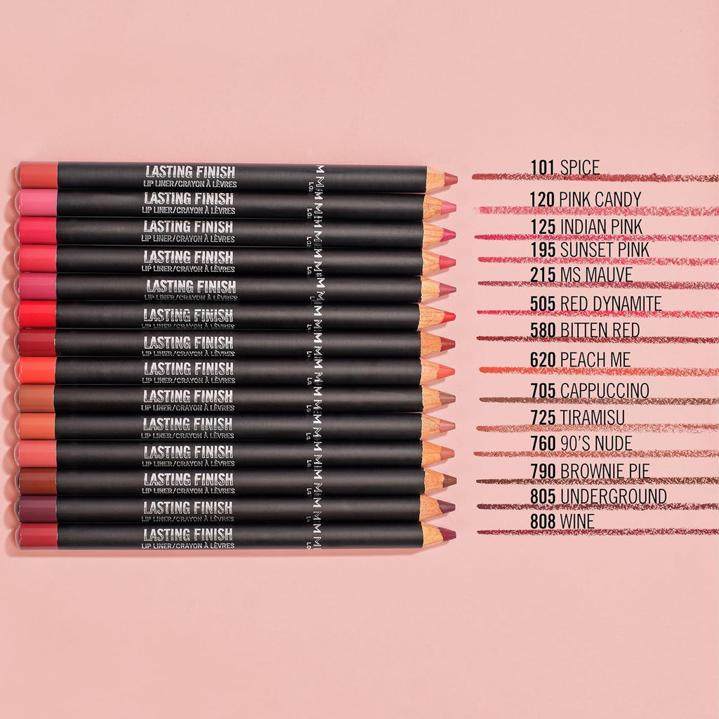 Rimmel Lasting Finish 8HR Soft Lip Liner Pencil - Vibrant, Blendable Formula to Lock Lipstick in Place for 8 Hours - 705 Cappuccino, .04oz