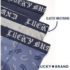 Lucky Brand Mens Underwear Boxer Briefs - 3 Pack Soft Cotton Blend Boxers For Men With Functional Fly Pouch, 6" Inseam