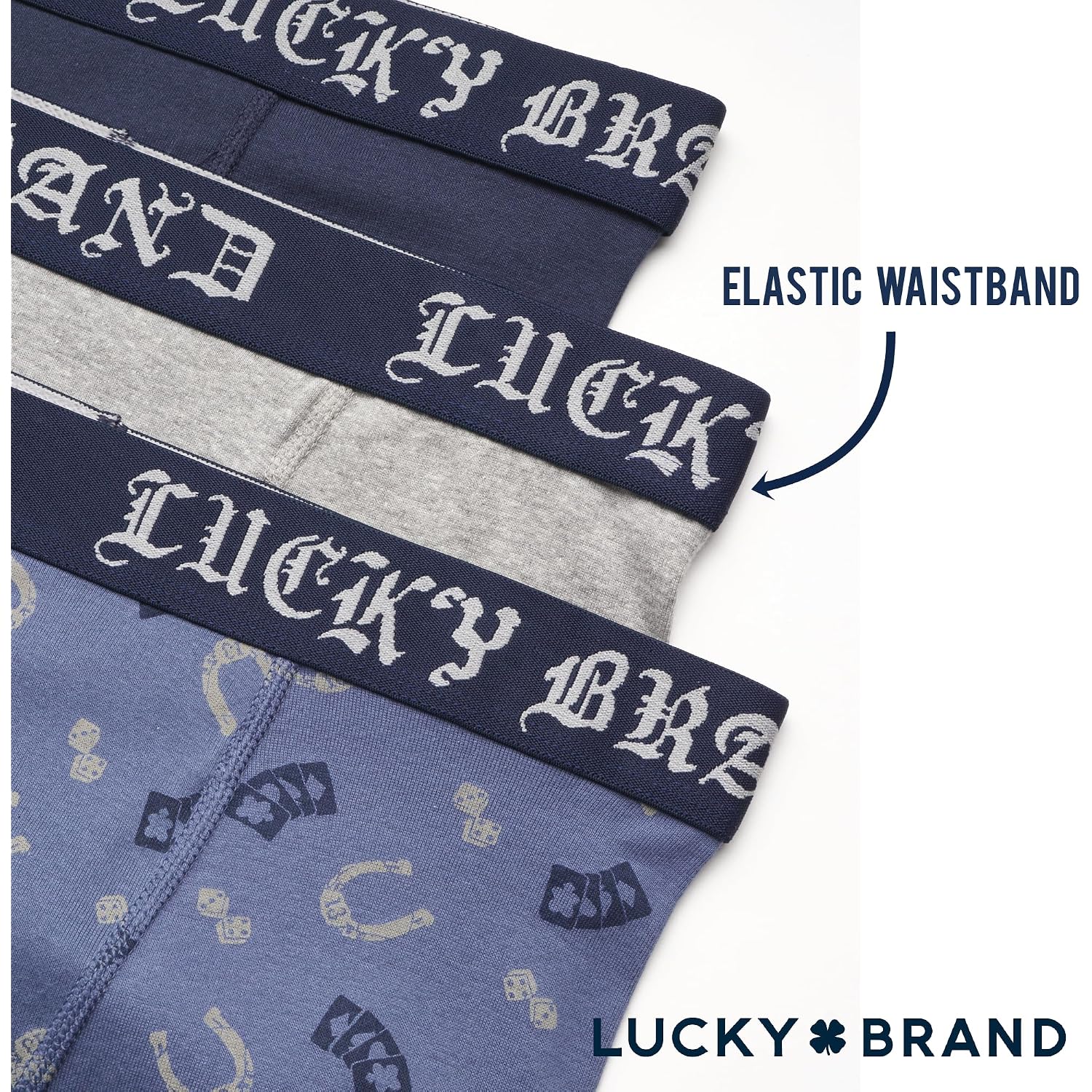 Lucky Brand Mens Underwear Boxer Briefs - 3 Pack Soft Cotton Blend Boxers For Men With Functional Fly Pouch, 6" Inseam