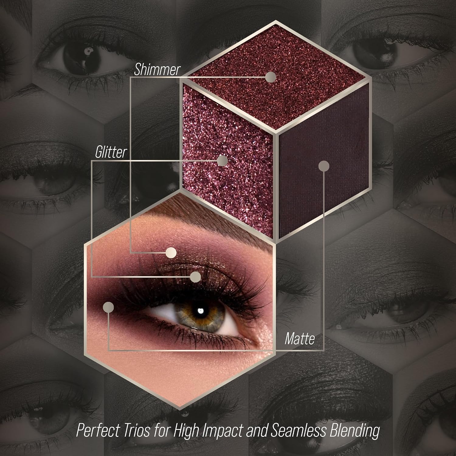 Tintark Midnight Masquerade Black Spectrum Smokey Eyeshadow Palette | A Spectrum Of Black-Based Mattes, Shimmers And Metallics For Smoky, Goth, Halloween And Night-Out Eye Looks
