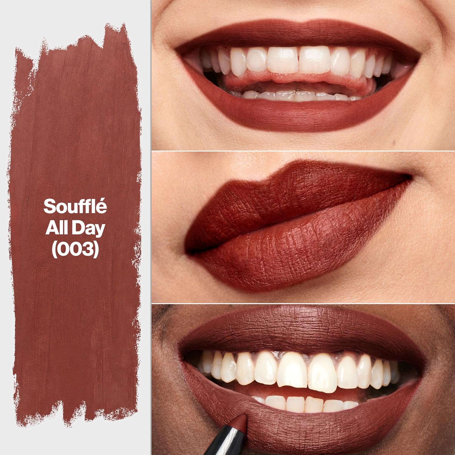 Revlon Colorstay Matte Lite Crayon Lipstick With Built-In Sharpener, Smudge-Proof, Water-Resistant Non-Drying Lipcolor, 003 Soufflé All Day, 0.049 Oz