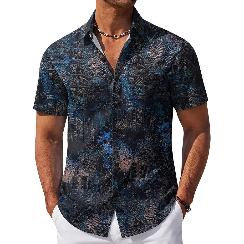 Coofandy Mens Hawaiian Shirt Short Sleeve Button Down Beach Vacation Shirt Retro Summer Tropical Shirts