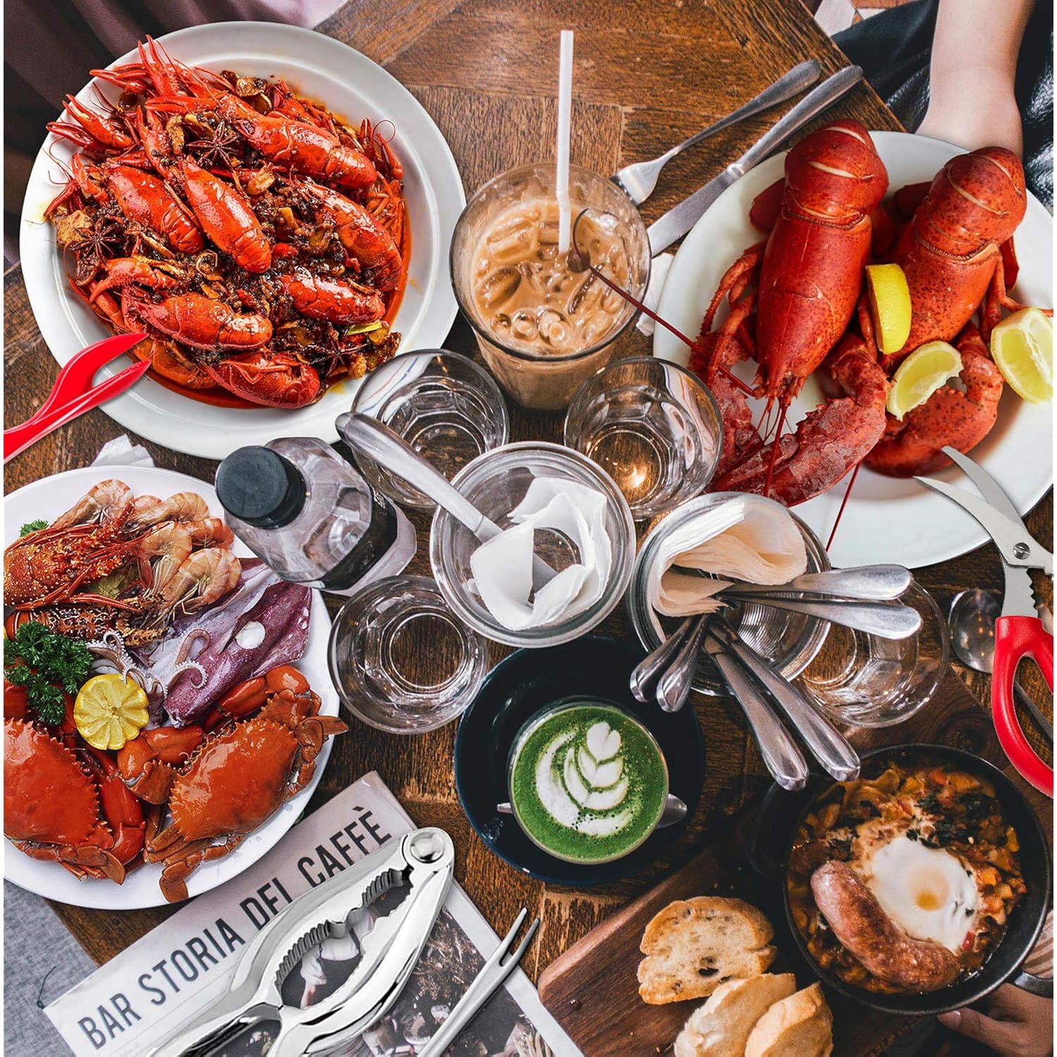 Crab Leg Crackers And Tools - Lobster Crackers And Picks Set Shellfish Crab Claw Cracker Stainless Steel Seafood Crackers & Forks - Lobster Tools For Eating