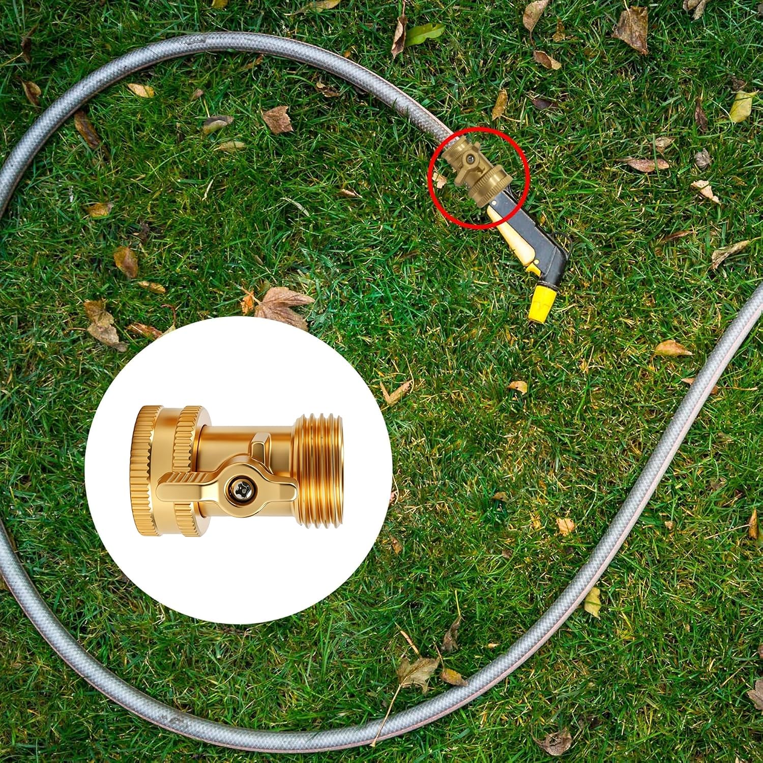 Brass Garden Hose Shut Off Valve, 4 Pack Heavy Duty 3/4 Inch Solid Brass Garden Hose Shut Off Valve With 4 Extra Rubber Washers