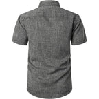 Parklees Mens Wrinkle Free Short Sleeve Button Down Shirts Texture Linen Shirts Casual Vacation Beach Summer Tops