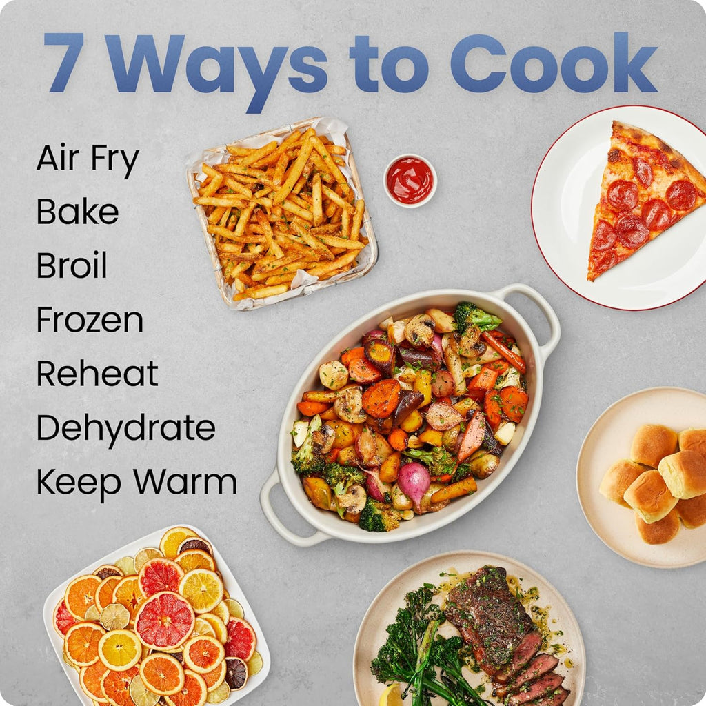 Chefman Air Fryer 9 Qt | TurboFry 7-in-1 High-Powered 450°F Cooking for Crispier and Even Results | XL Basket with Viewing Window | Air Fry, Bake, Broil, Reheat, Dehydrate, Defrost, Keep Warm