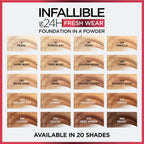 L'Oreal Paris Makeup Infallible Fresh Wear Foundation in a Powder, Up to 24H Wear, Waterproof, True Beige, 0.31 oz. (Packaging May Vary)