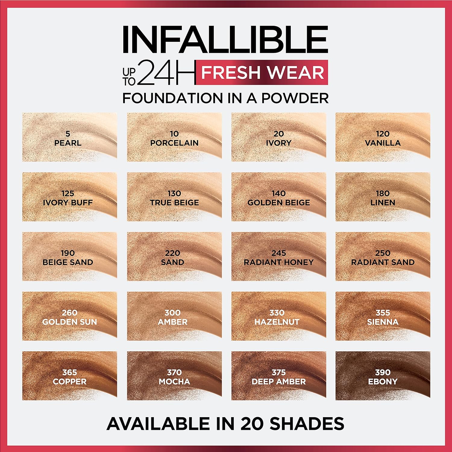 L'Oreal Paris Makeup Infallible Fresh Wear Foundation in a Powder, Up to 24H Wear, Waterproof, True Beige, 0.31 oz. (Packaging May Vary)