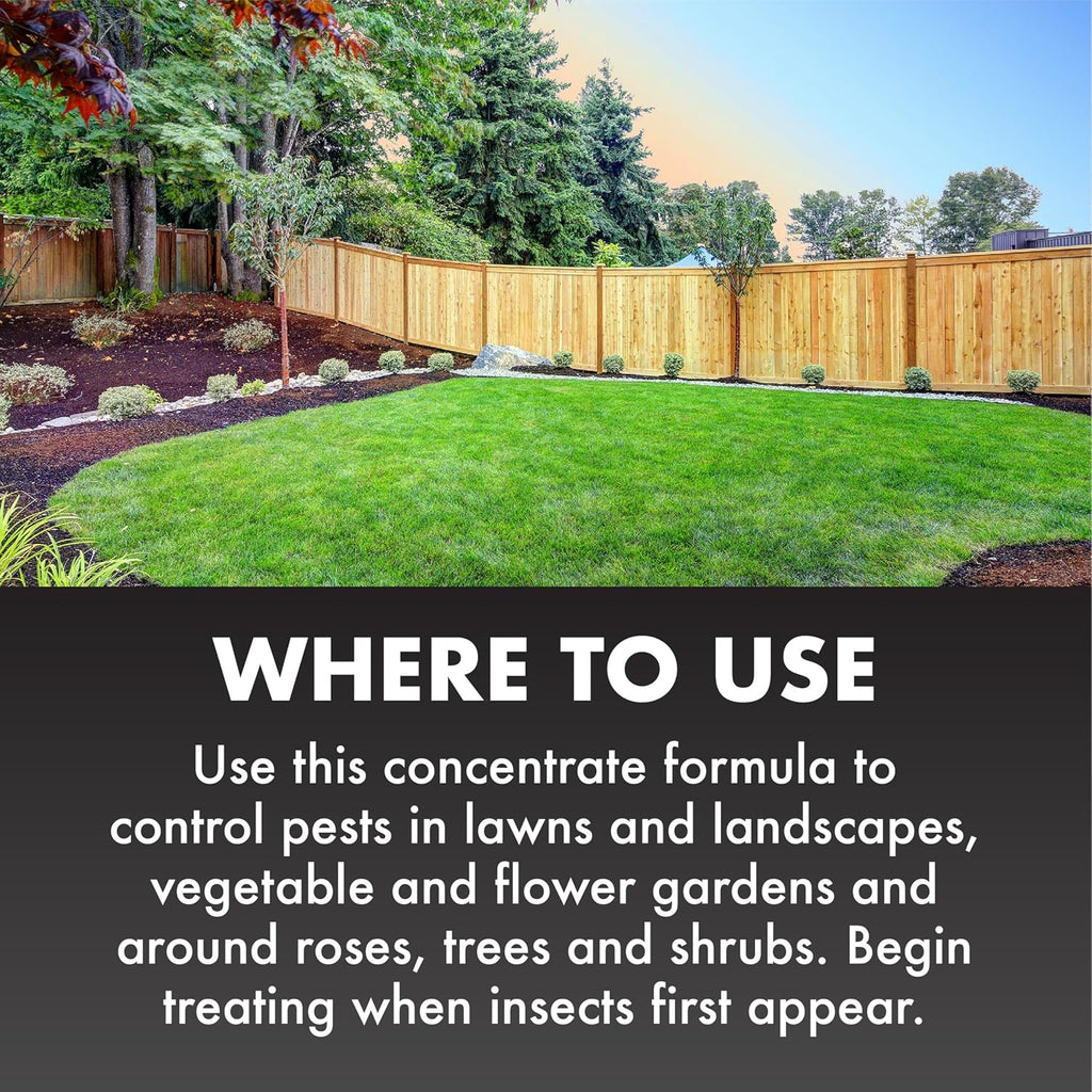 Spectracide Triazicide Insect Killer For Lawns & Landscapes Concentrate (Ready-To-Spray), Protects Lawns, Vegetables, Fruit & Nut Trees, Roses, Flowers & Shrubs, 32 Fl Ounce