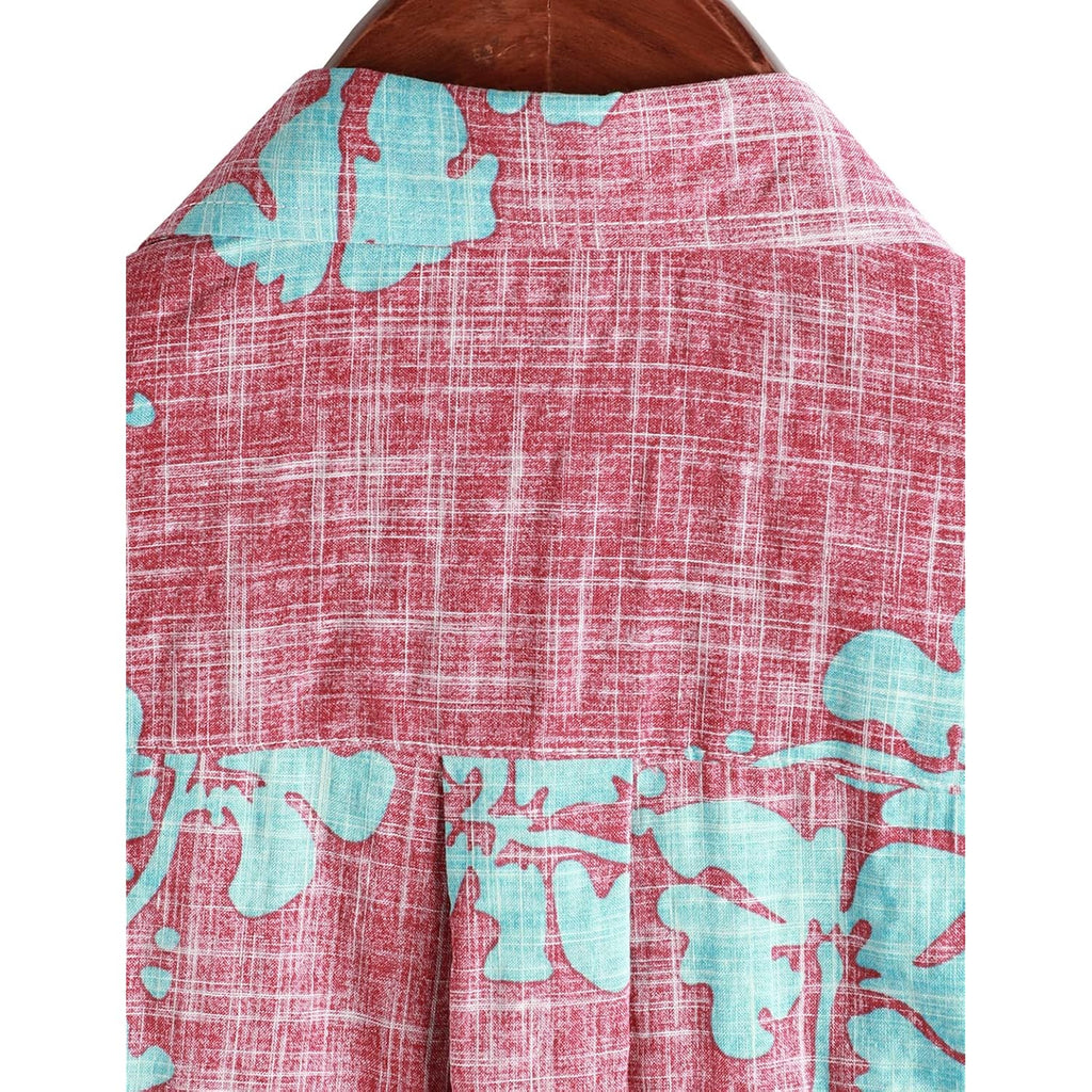 Vatpave Mens Front Pocket Hawaiian Shirts Casual Floral Shirts Short Sleeve Button Down Beach Tropical Shirts