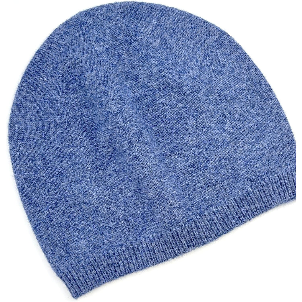 100% Superfine Merino Wool Beanie Hat Winter Warm-2PLY Unisex-Men and Women Skull Cap Toque Blue