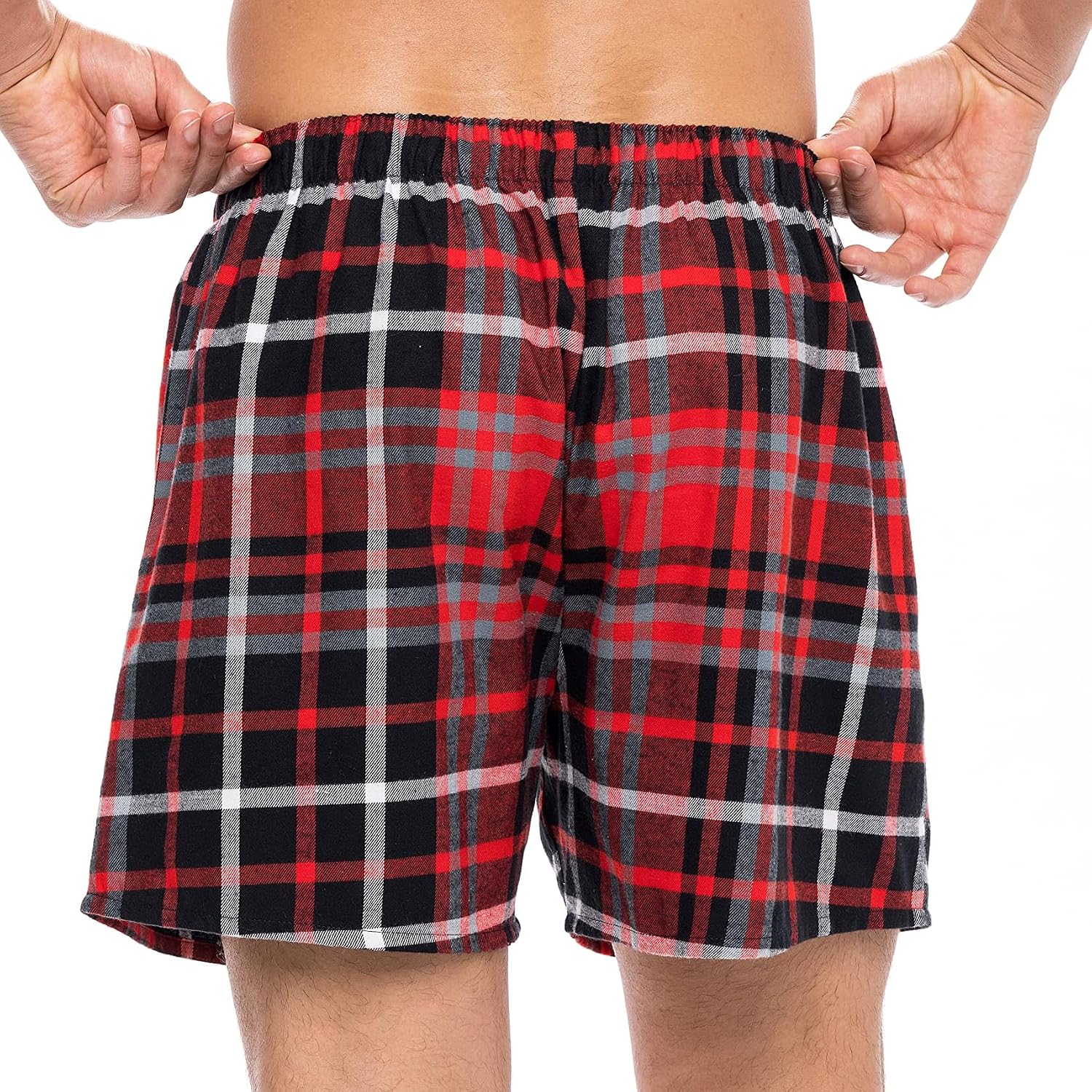 Andrew Scott Men'S 4 Pack Cotton Flannel Super Soft Woven Boxer Shorts