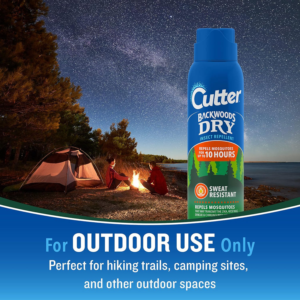 Cutter Backwoods Dry Insect Repellent, Aerosol, 4-Ounce
