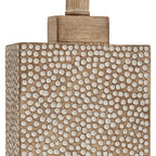Caldwell 26 3/4" Tall Table Lamps Set Of 2 Hammered Base Farmhouse Rustic | Faux Wood Earth Bedroom Living Room House Home Bedside Nightstand Office Family Oatmeal Rectangular Shade
