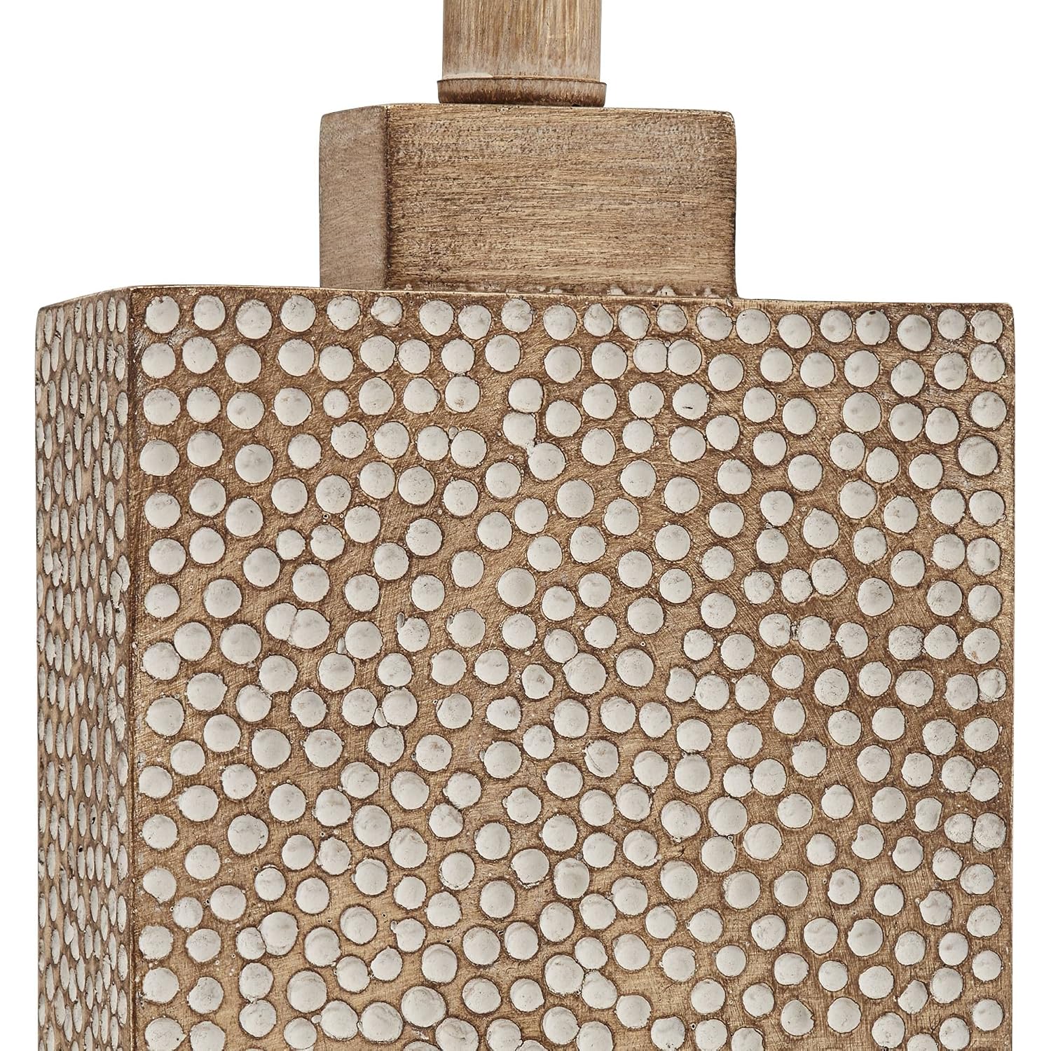 Caldwell 26 3/4" Tall Table Lamps Set Of 2 Hammered Base Farmhouse Rustic | Faux Wood Earth Bedroom Living Room House Home Bedside Nightstand Office Family Oatmeal Rectangular Shade