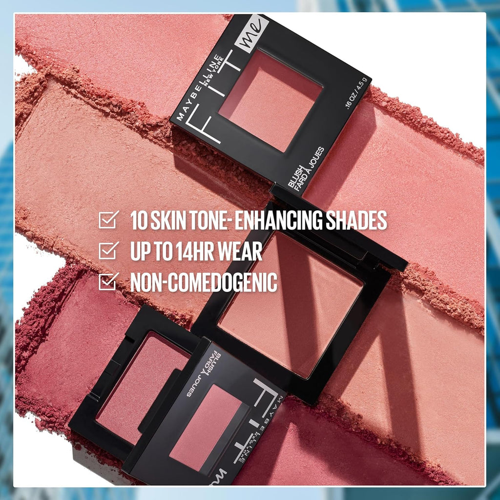 Maybelline Fit Me Blush, Lightweight, Smooth, Blendable, Long-lasting All-Day Face Enhancing Makeup Color, Nude, 1 Count
